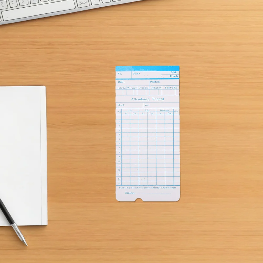 285Pcs Double-Sided Attendance Cards High Compatibility Time Clock Recording Paper Monthly Timecard Sheets Office