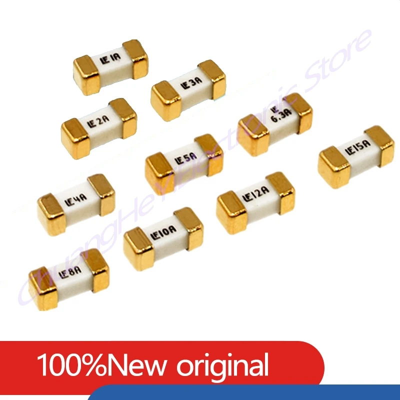 10Pcs Gold Foot 1808 125V 0451 SMD Fast Blow Fuse 0.5/0.75/1/1.5/2/2.5/3/3.15/3.5/4/5/6.3/7/8/10/12/15/20 A Ultra-Rapid Holder