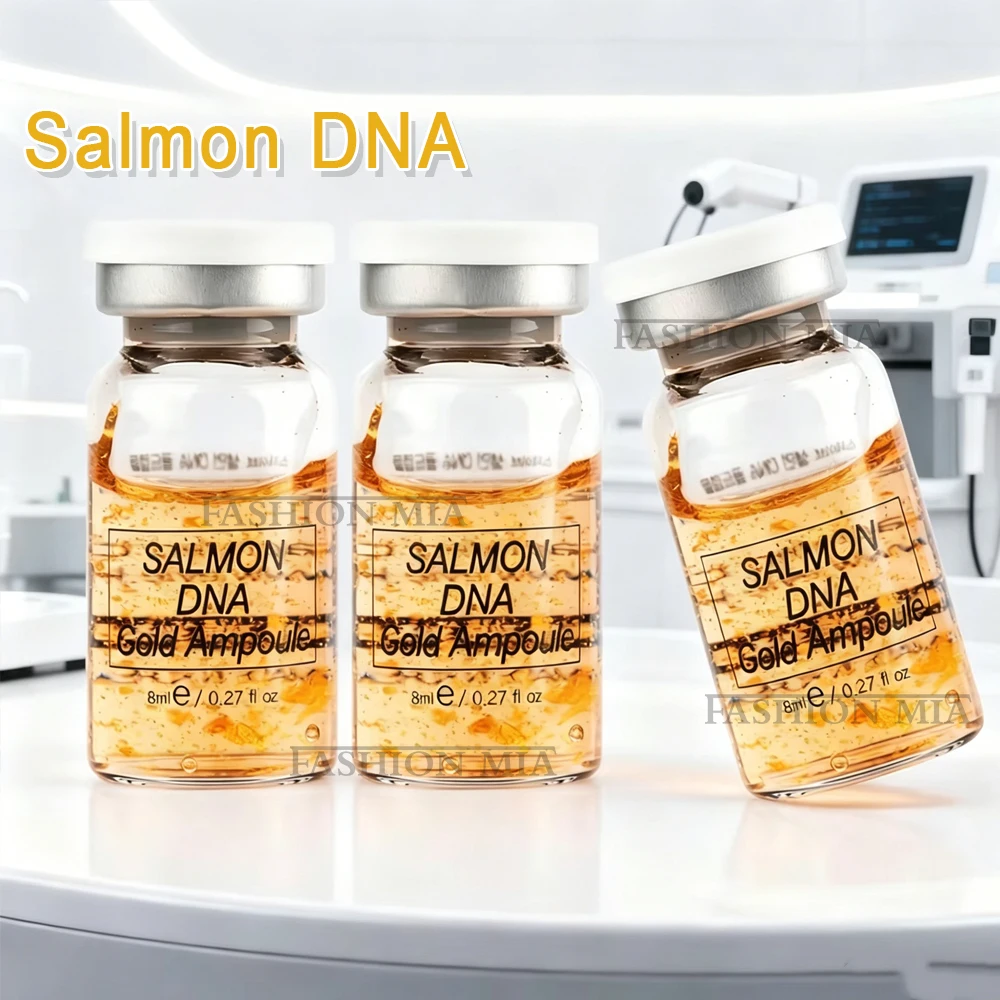Kit de Sérum Ampoule de DNA de Salmão de 8ml da Coreia para Firmar, Hidratar, Clarear e Rejuvenescer a Pele do Rosto