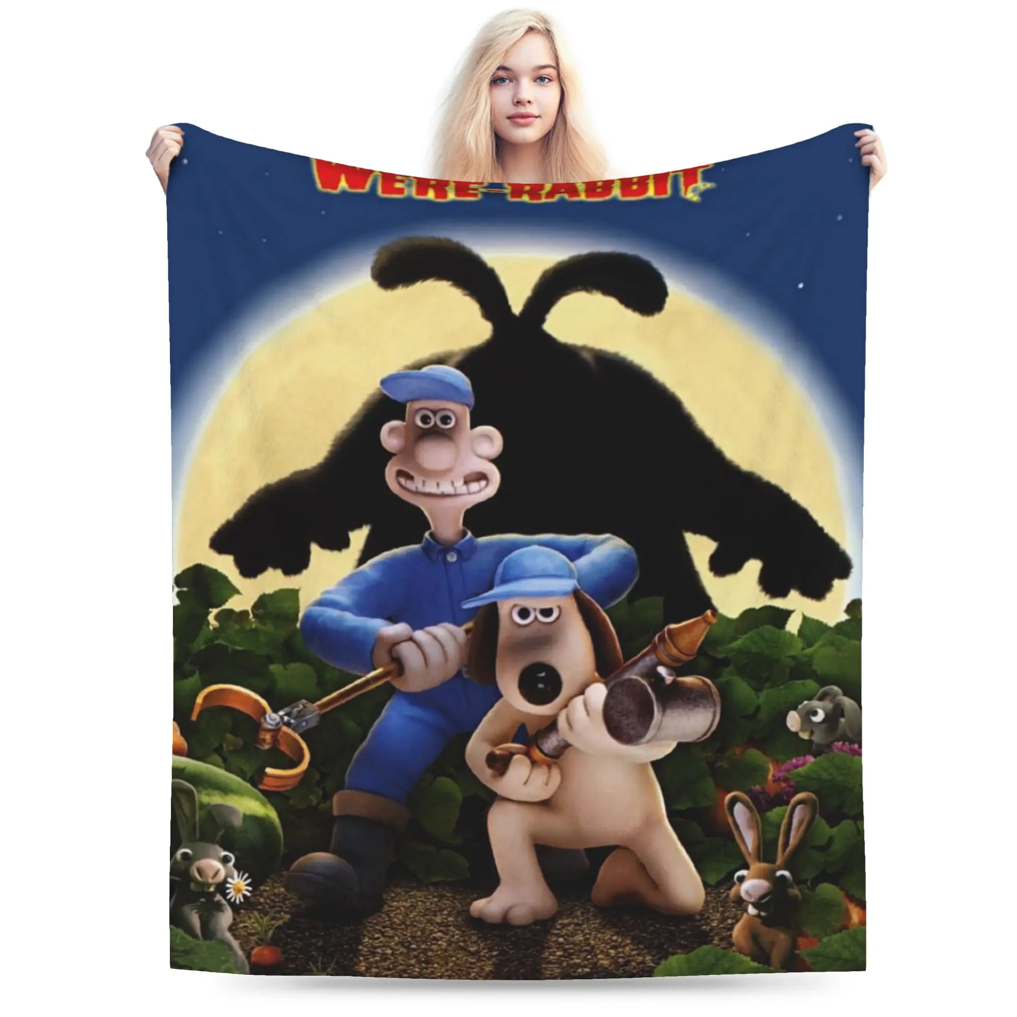 بطانية والاسز آند جروميتس الكرتونية مقاسات متعددة بطانيات دافئة ومريحة منفوشة للأريكة والسرير