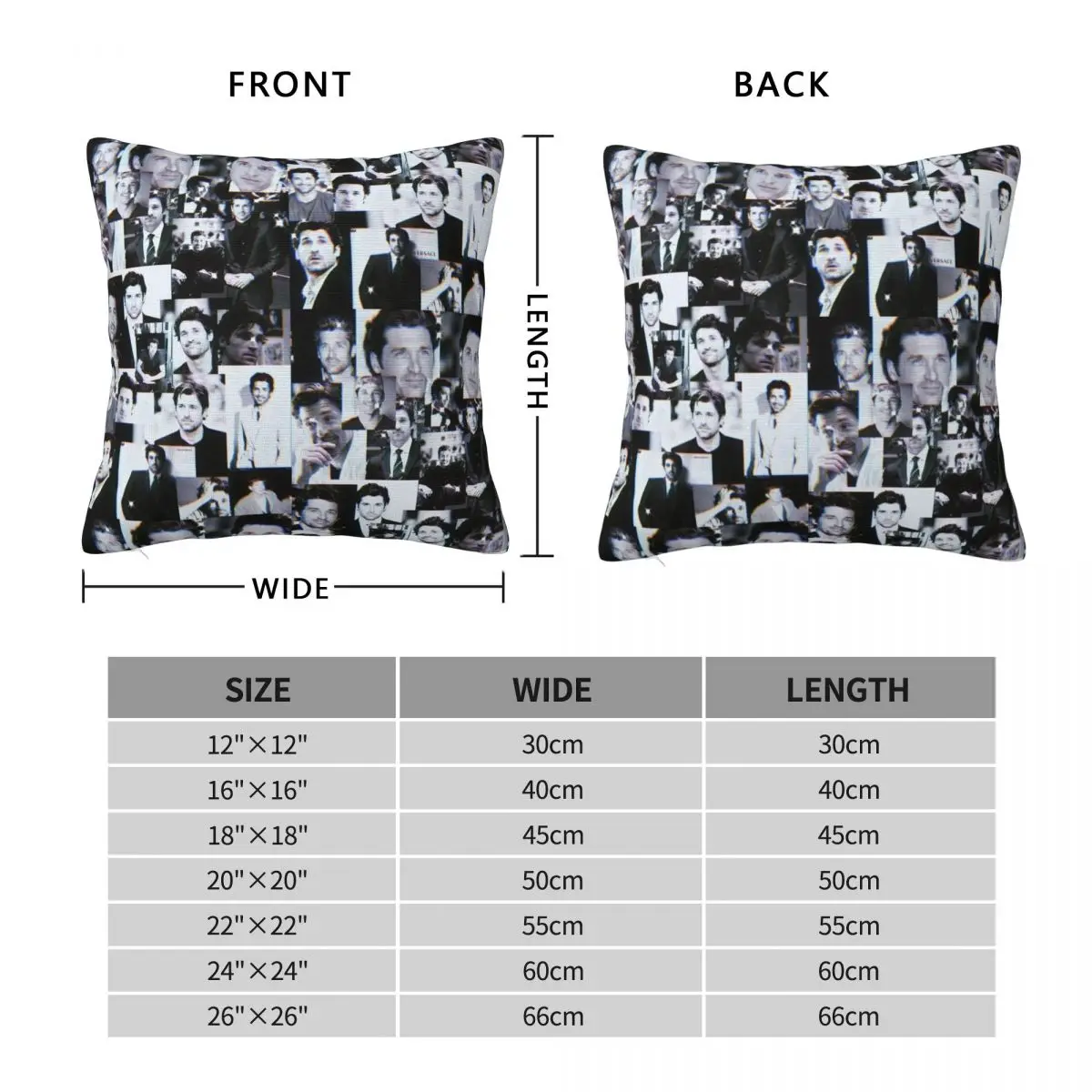 Patrick Dempsey Mcdreamy Pillowcase Polyester Linen Velvet Printed Zip Decorative Home Cushion Cover