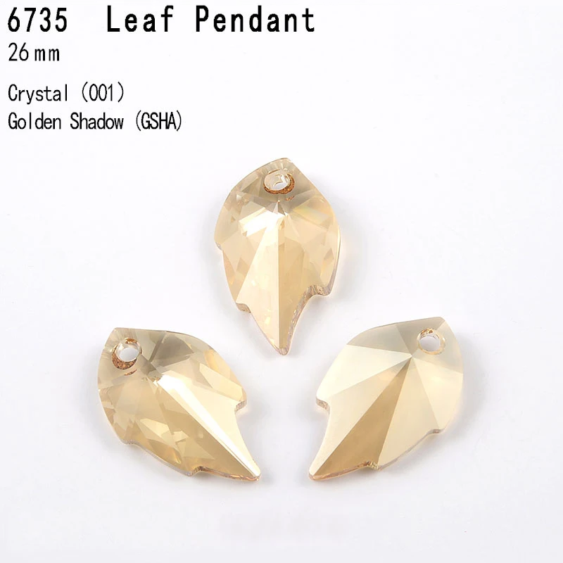 (1 Piece) Original Crystals from Austria 6735 Leaf Pendant Loose Beads Rhinestone for Necklace Earrings Jewelry Making