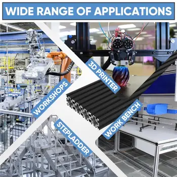 Perfil de extrusión de aluminio 4040 con ranura en V, 4 unidades, estándar europeo, anodizado, para impresora 3D y CNC DIY, longitud 50-550 mm. 6 best sales Perfil de aluminio 4040 - №5