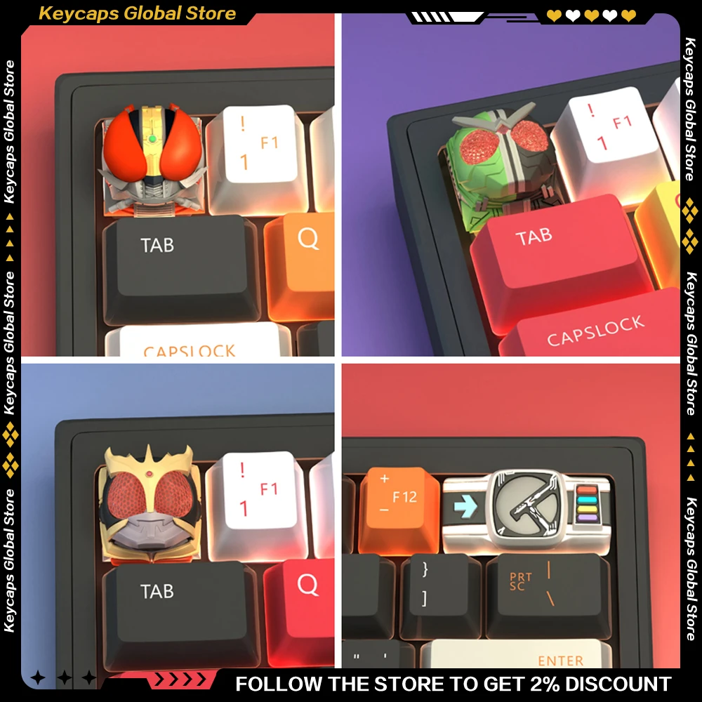 

Kamen Rider Series Personalized Keycaps Resin Animation Peripherals Creative ESC Artisan Key Cap for Mechanical Keyboard