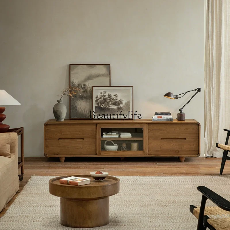 

LD33Indonesia Teak Cabinet Mid-Ancient Retro Style Storage Organizer Storage Solid Wood Floor Cabinet