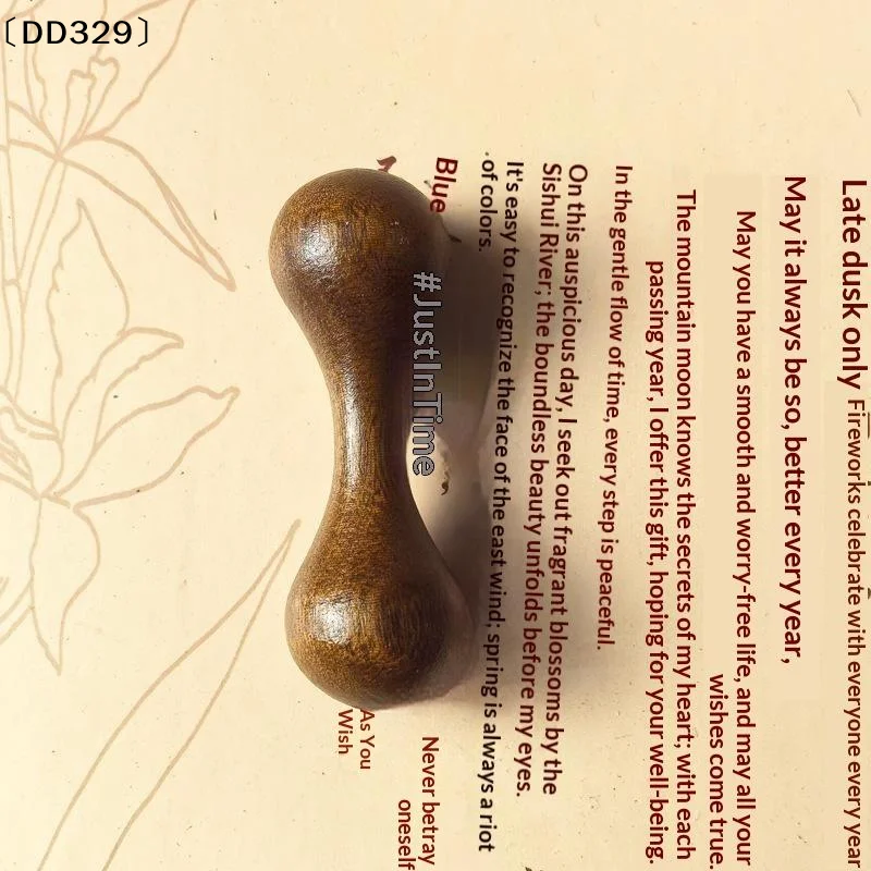 Natural Sandalwood Dual Head Facial Massager Smooth Surface Ergonomic Handle For Daily Acupressure Skincare Relaxation〔DD329〕