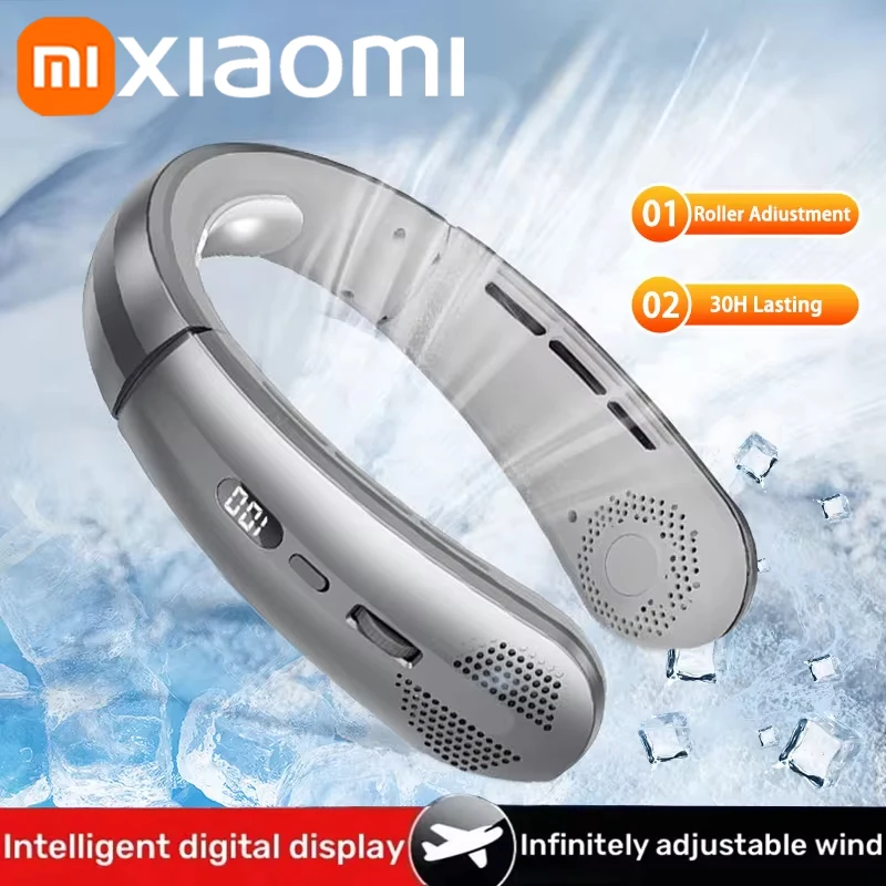 

Xiaomi 8000mAh USB Hanging Neck Fan Portable Bladeless Mini Rechargeable Mute LED Digital Display Electric Fans Air Cooler