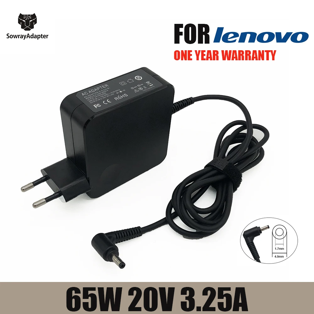 

20V 3.25A 65W 4.0*1.7mm AC Adapter Laptop Charger For Lenovo IdeaPad 330s 320 100-15 B50-10 YOGA 710 510-14ISK Redmibook 14 13
