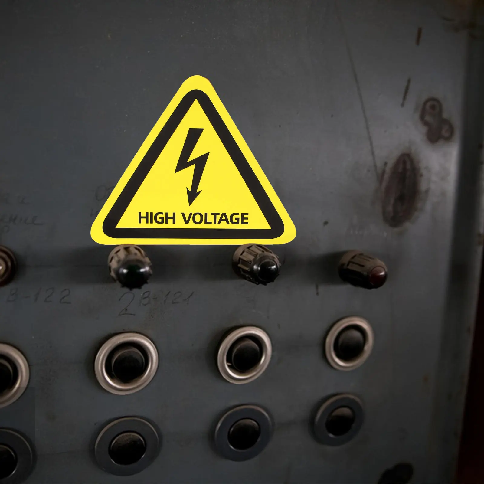 High Voltage Safety Sticker Triangle Warning Sign Adhesive Electrical Equipment Label Electric Fence Sign Caution Stickers