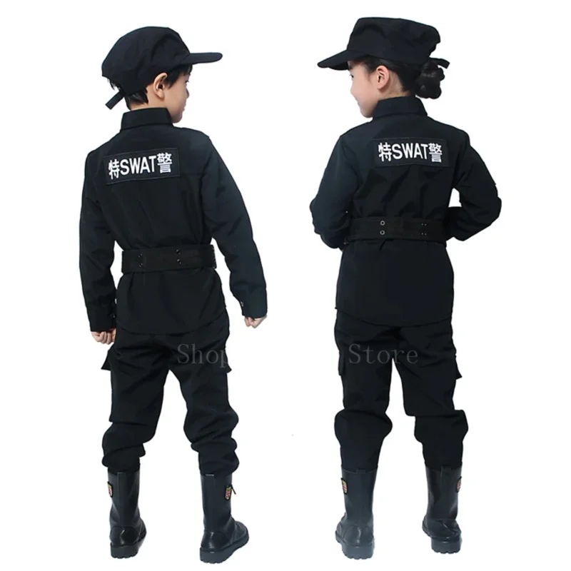 Uniforme de policía para niños, disfraz de policía, uniforme militar especial del ejército, conjunto de ropa de actuación de Halloween para exteriores, 2022