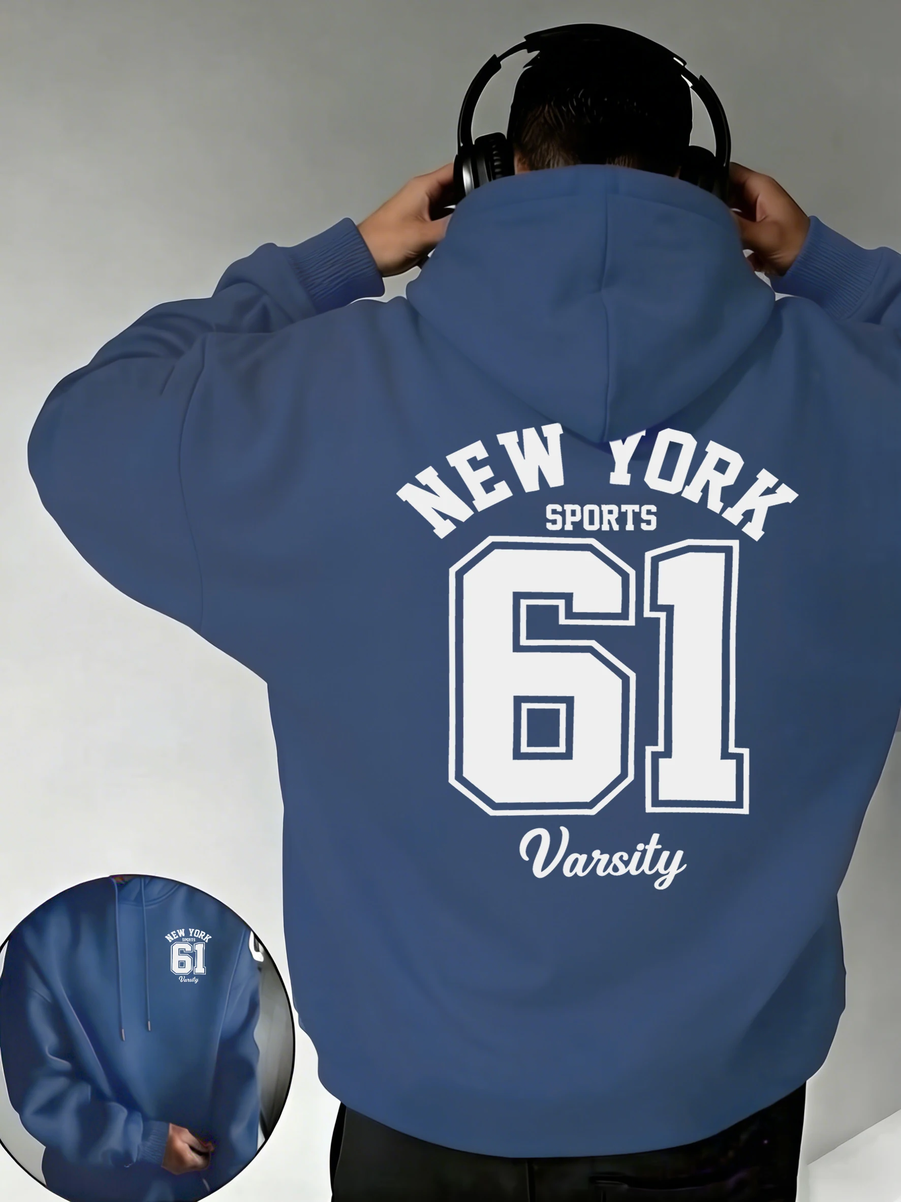 

Новая мужская толстовка с принтом New York Sporty Number 61 Varsity на распродаже, осенняя повседневная флисовая одежда, простая уличная одежда в стиле стритвир