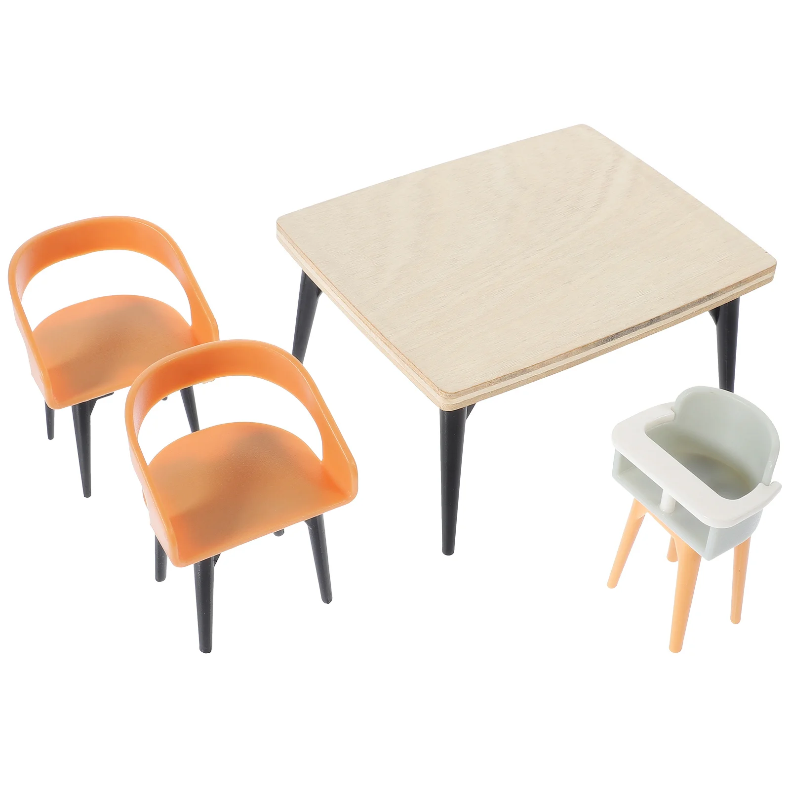 Ensemble de chaises de Table à manger pour maison de poupée, meubles miniatures 1:12 avec détails complexes pour scène de cuisine réaliste, 1 ensemble