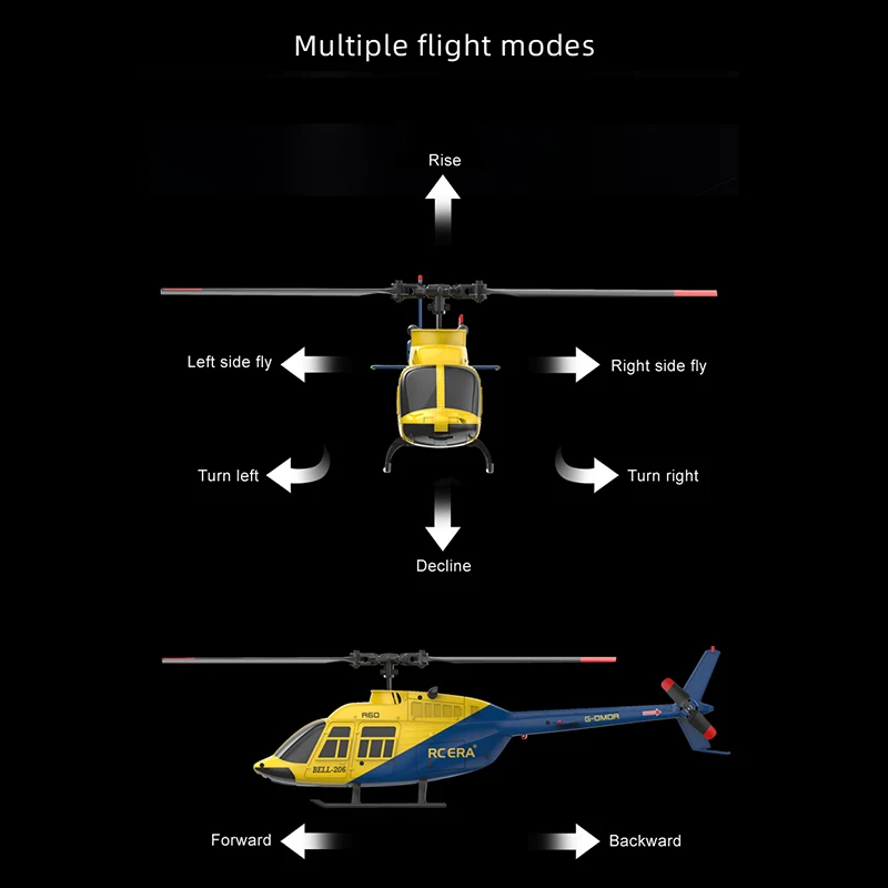 RC ERA A60 Rc Aereo Elicottero 2.4G 6-Aixs Giroscopio 6ch Mantenimento dell'altitudine Flusso ottico Campana 206 Mini Giocattoli per elicotteri telecomandati
