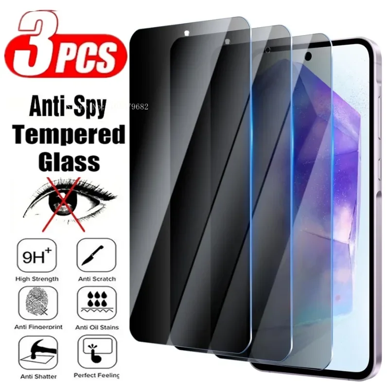 

3PCS Privacy Screen Protector 9H Anti-Spy Protective Tempered Glass Film For Samsung Galaxy A35 A55 5G A25 A15 A05S Glass