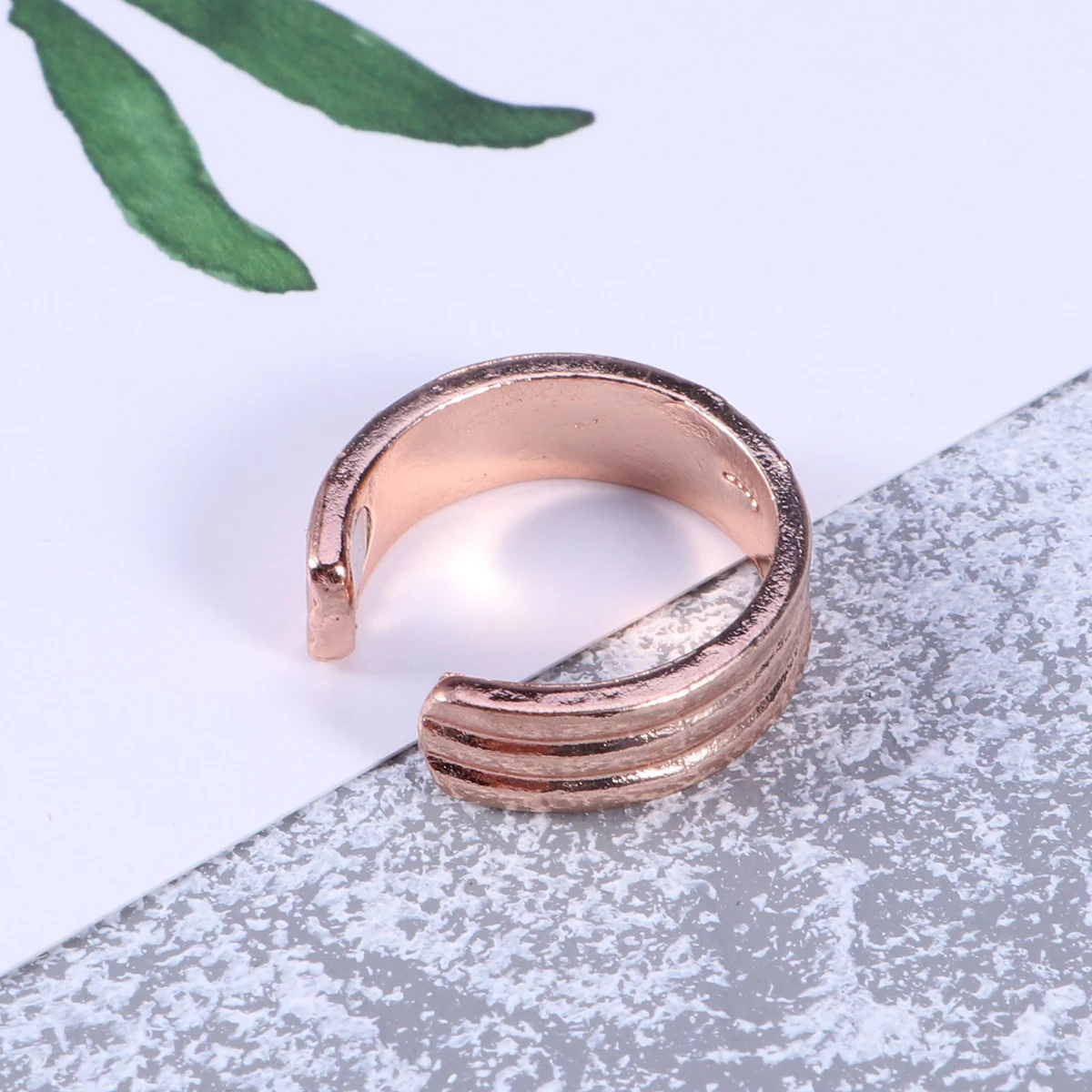 

Rose Gold Magnetic Therapy Ring Electroplated Durable Acupressure Anti-Snore Breath Aid Open Healthy Sleeping Ring