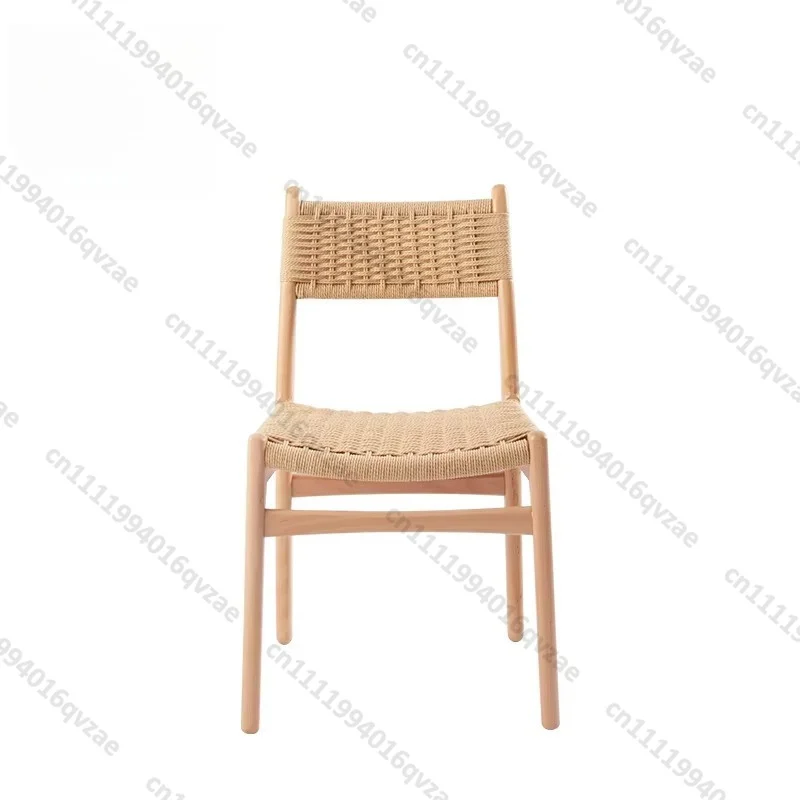 Outdoor Furniture Luxury Garden Solid Wood Frame Woven Paper Rope Seat Rattan Chair