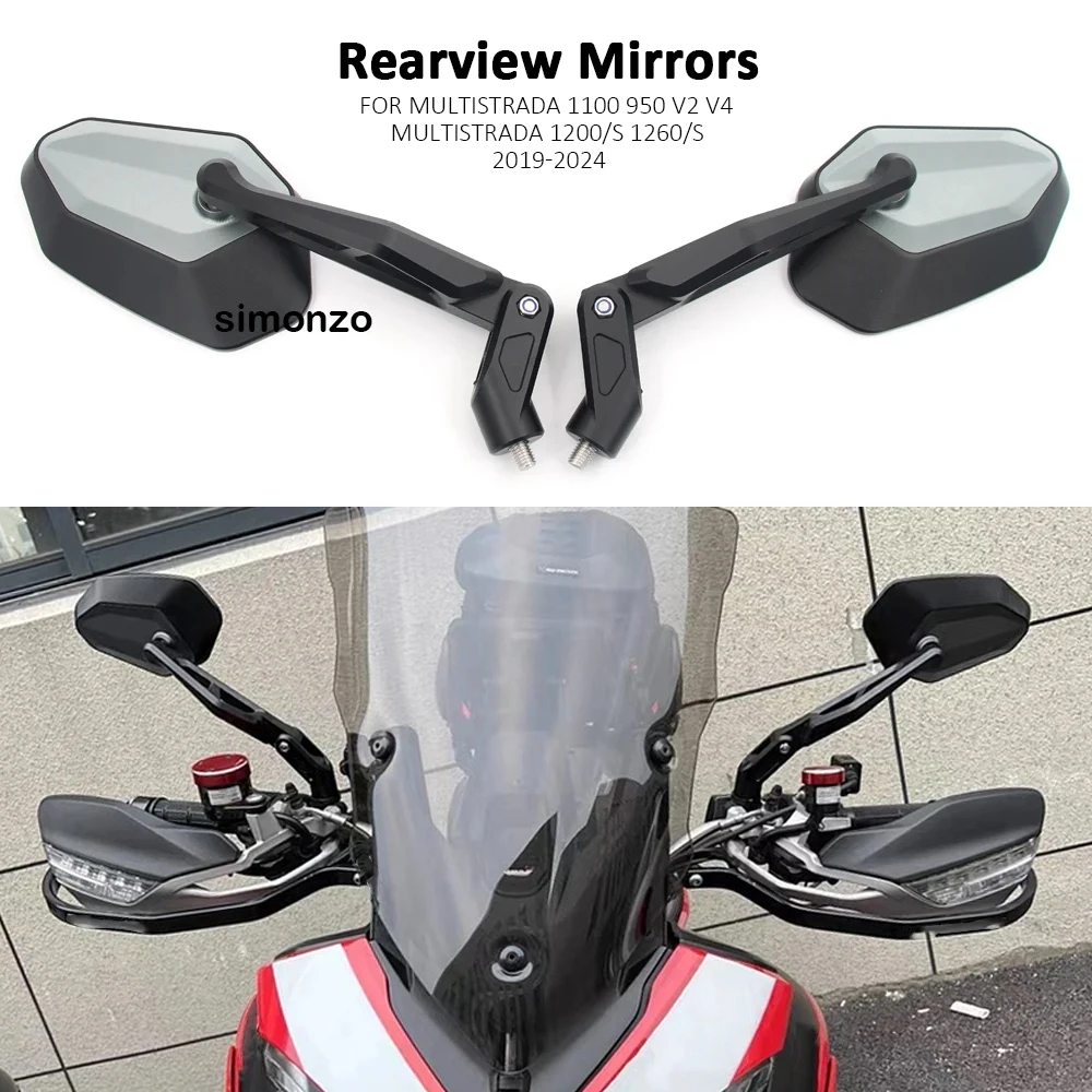 

Rearview Mirror Universal For DUCATI Multistrada 1100 950 V2 V4 1200/S 1260/S 2019-2024 Motorcycle Multistrada 950 Side Mirrors