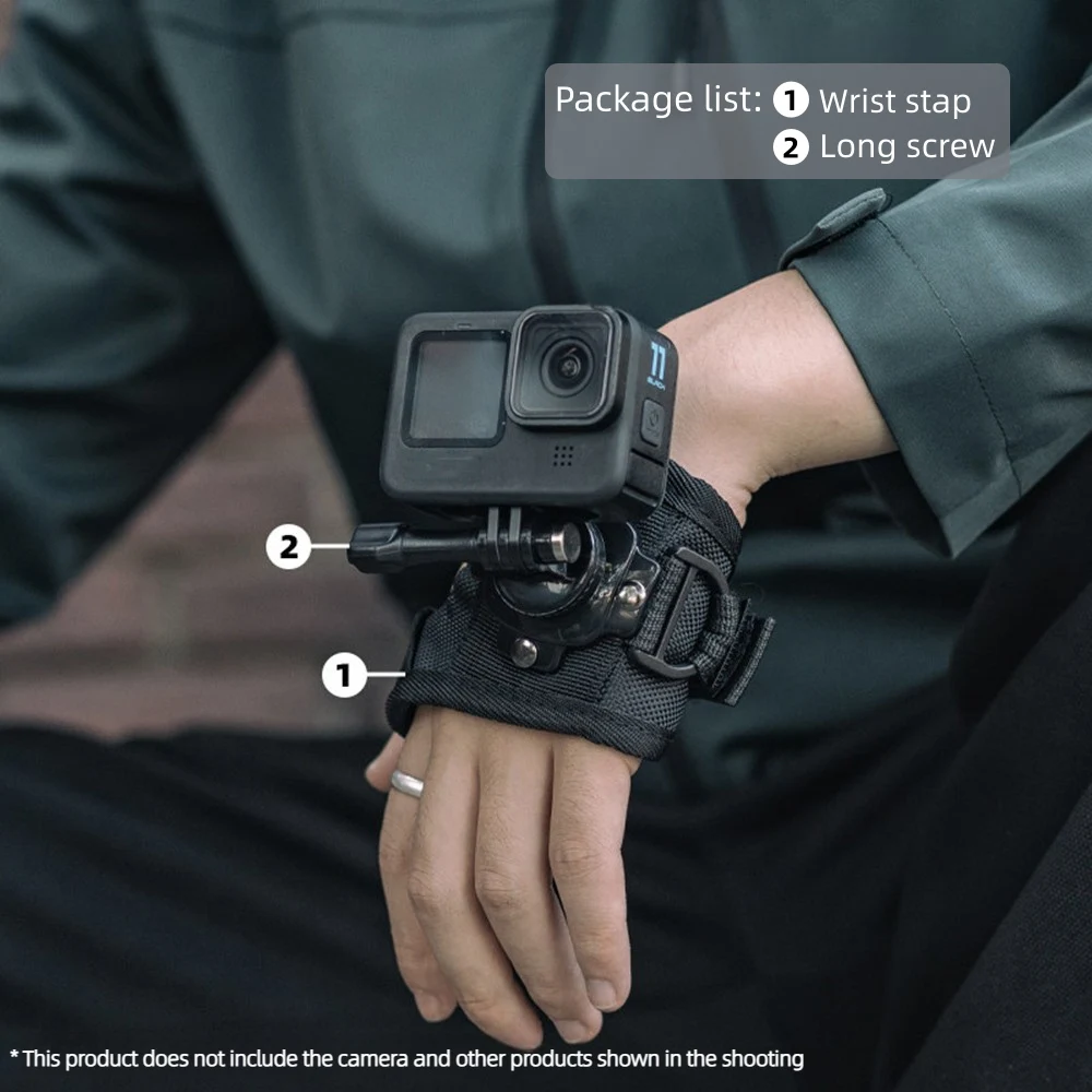 360° Swivel Palm Strap Mount Wrist Hand Strap for GoPro Hero 13 12 11 Insta360 DJI Osmo Action 6/5/4 Sport Camera Accessories