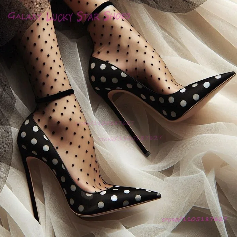 2026 الفتيات أسود حقيقي أبيض رصدت الساتان مضخة وأشار خنجر الصنادل الأنيقة الصيف 12 سنتيمتر النساء مكتب سيدة المرقعة الأحذية