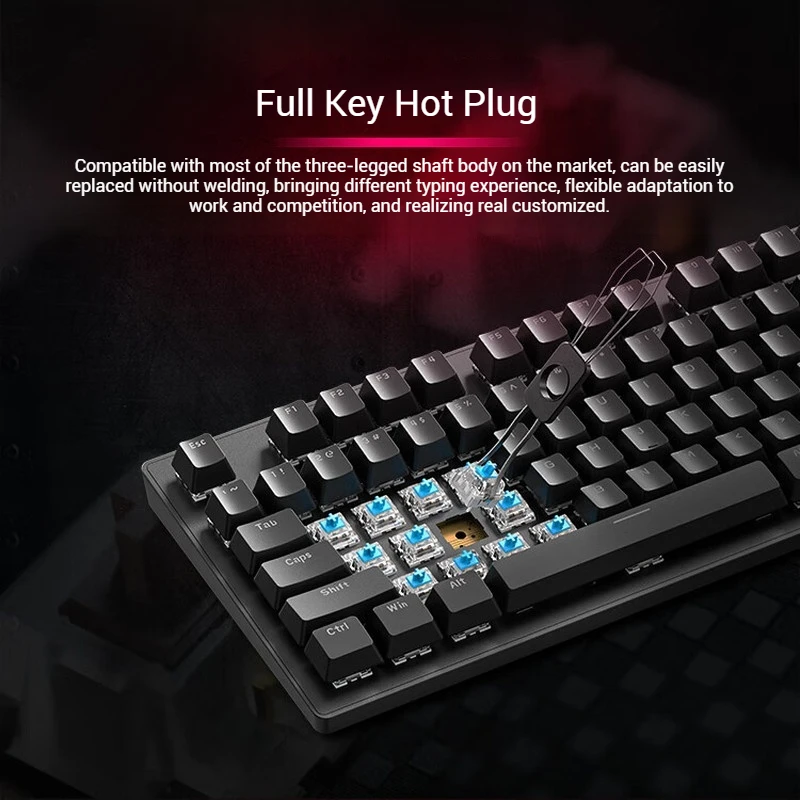 Mechrevo K310 Mechanical Keyboard Wired Esports Game Keyboard Hot Plug 87 Key Office Computer Keyboard Black Color Red Switch