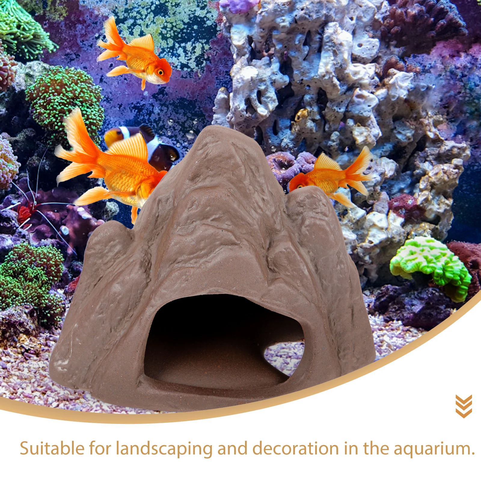 

Fish Tank Accessories Rockery Decoration Small Shrimp Hideout Aquarium Cave Ornament Lifelike Realistic Safe Red Stoneware