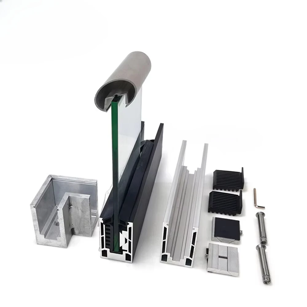 

Fittings Balcony Balustrade Handrail Aluminum Glass U Channel Base Wall Mounted Glass Frame Furniture Hardware Accessories