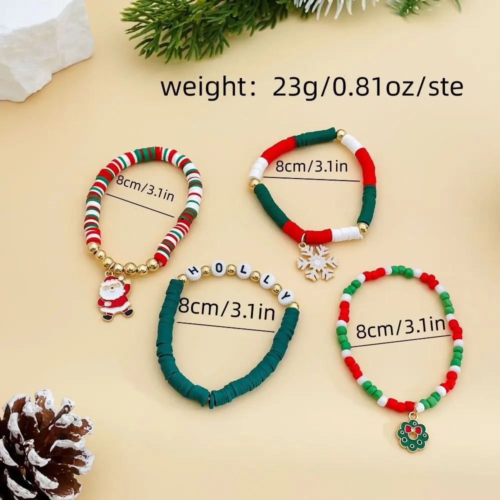 Mistletoe Advent พวงหรีด Xmas สร้อยข้อมือกําไลข้อมือ Santa Claus Merry Christmas สร้อยข้อมือพ่อคริสต์มาส Kriss Kringle