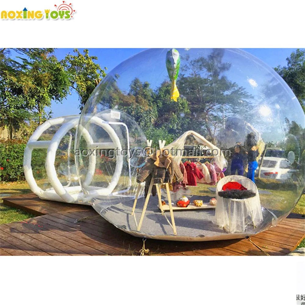 Outdoor Campaign Picnic Inflatable Bubble Tent House Dome Room With Single Tunnel For Events Grden Hotel Yard With Blower