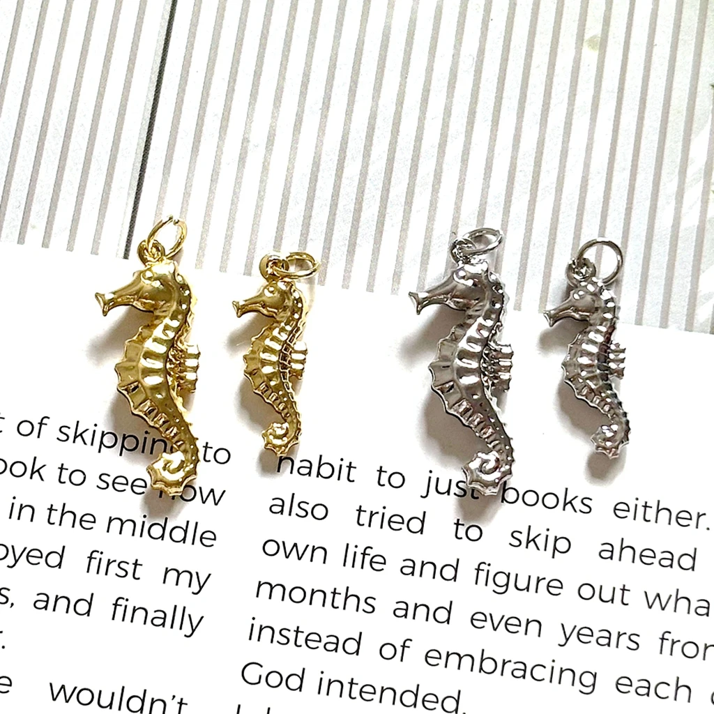 10pcs /Seahorse Charm Copper Marine Animals DIY Necklace Bracelet Anklet Jewelry Making Materials Wholesale