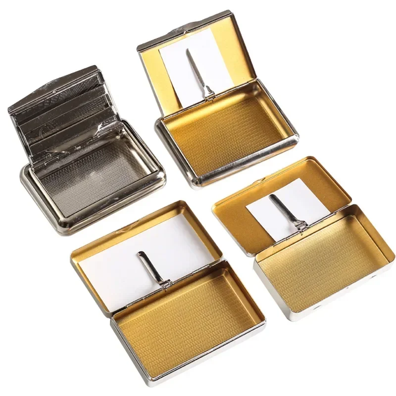 Vintage Classic Cigarette Storage Box Portable Metal Hand-rolled Cigarette Case with Clip Tobacco Storage Smoking Accessories