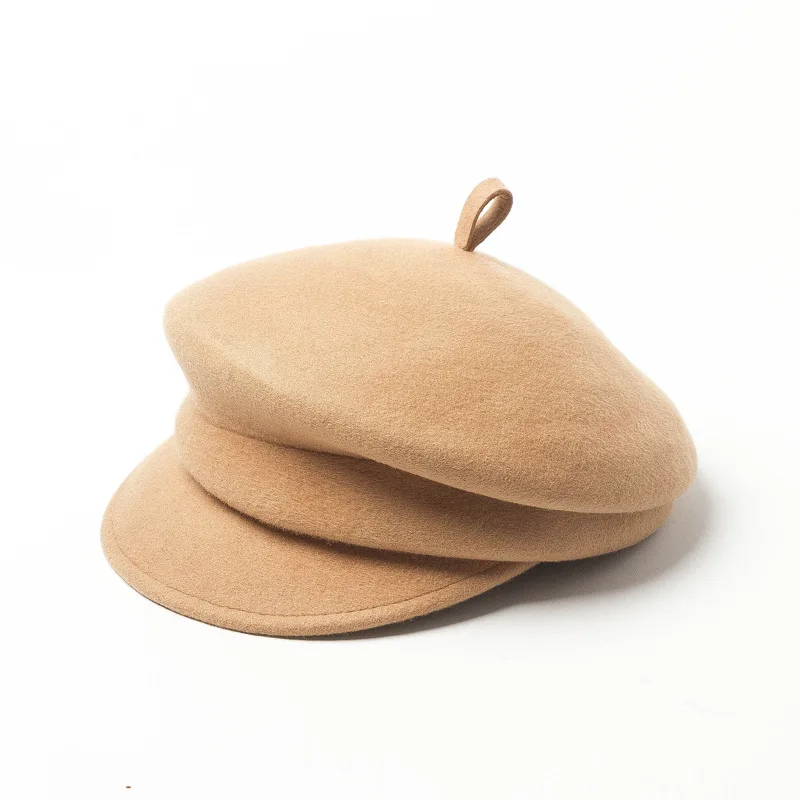 Korean Style Autumn Winter New Fashion Casual Woolen Newsboy Cap Travel Shopping Wool Felt Student Hat