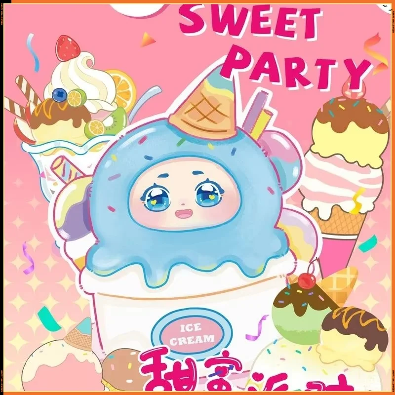 

Новая плюшевая виниловая слепая коробка Xivo Sweet Party Series Kawaii, плюшевая кукла с мороженым, украшение для рабочего стола, подвеска на рюкзак, подарок-сюрприз