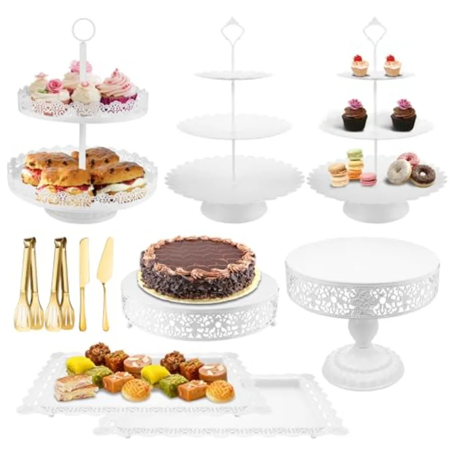 

Белая металлическая многоярусная подставка для торта, десертов, фруктов, закусок, пончиков, сервировочный поднос-башня