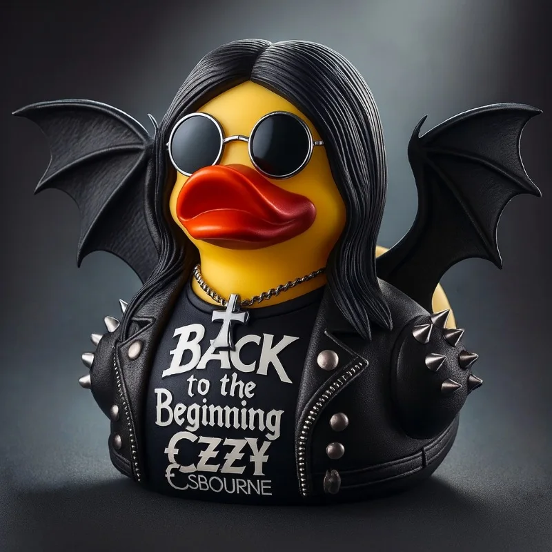 

Ozzy Osbourne Back To The Beginning Rubber Duck Ornament Cute Duck Home Decor Figure Souvenir Gift