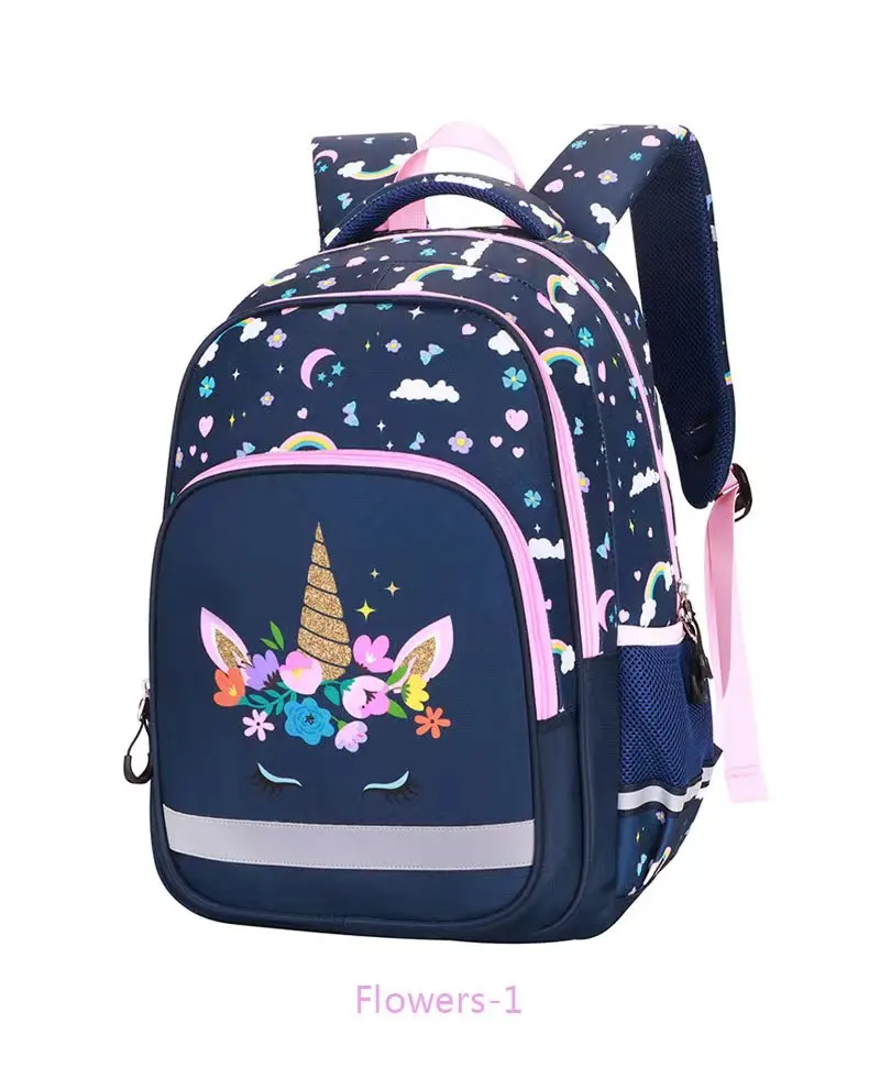 Kids Fashion Unicorn Three Pieces Water Proof Suit For Teenagers Pencil Bag Lunch Bag School Bag Student Girls Backpack Set