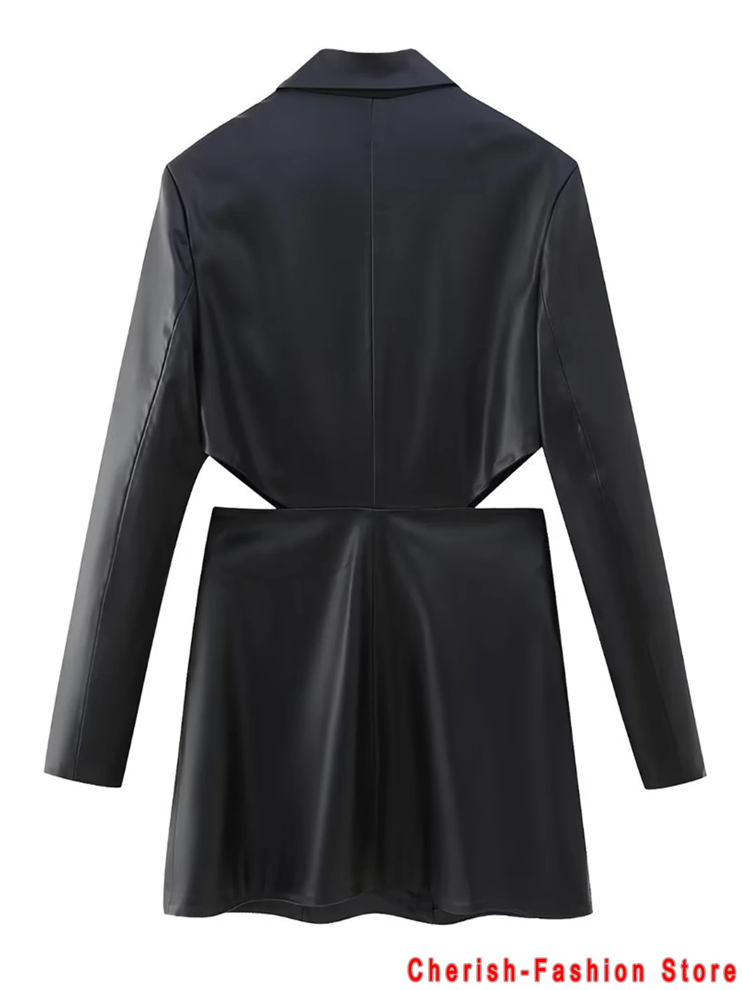 女性用合成皮革ジャケット,ヴィンテージ婦人服,シングルボタン,長袖,ブレザーポケット,黒のスーツコート,ベルト付きコート