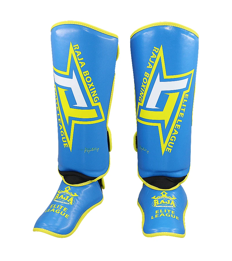 RAJA Shin Guards MMA كيك بوكسينغ فنون الدفاع عن النفس الملاكمة التايلاندية حماية الساق ركلة الملاكمة معدات التايكوندو للجنسين
