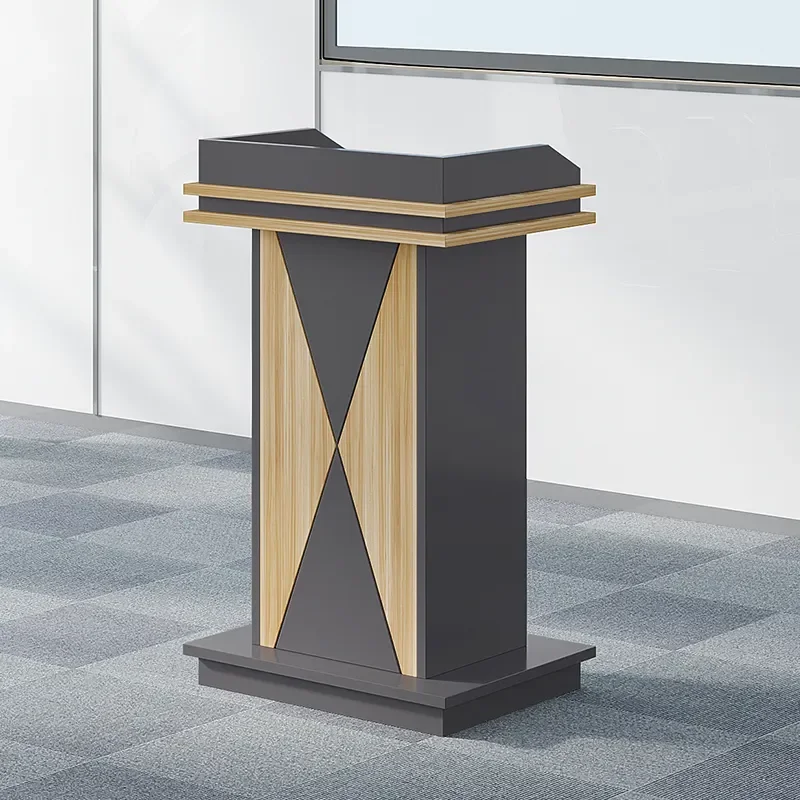 

~* High Quality Church Pulpit Rostrum Speech Lectern Church Melamine Modern Commercial Furniture Rectangle Podium Stands