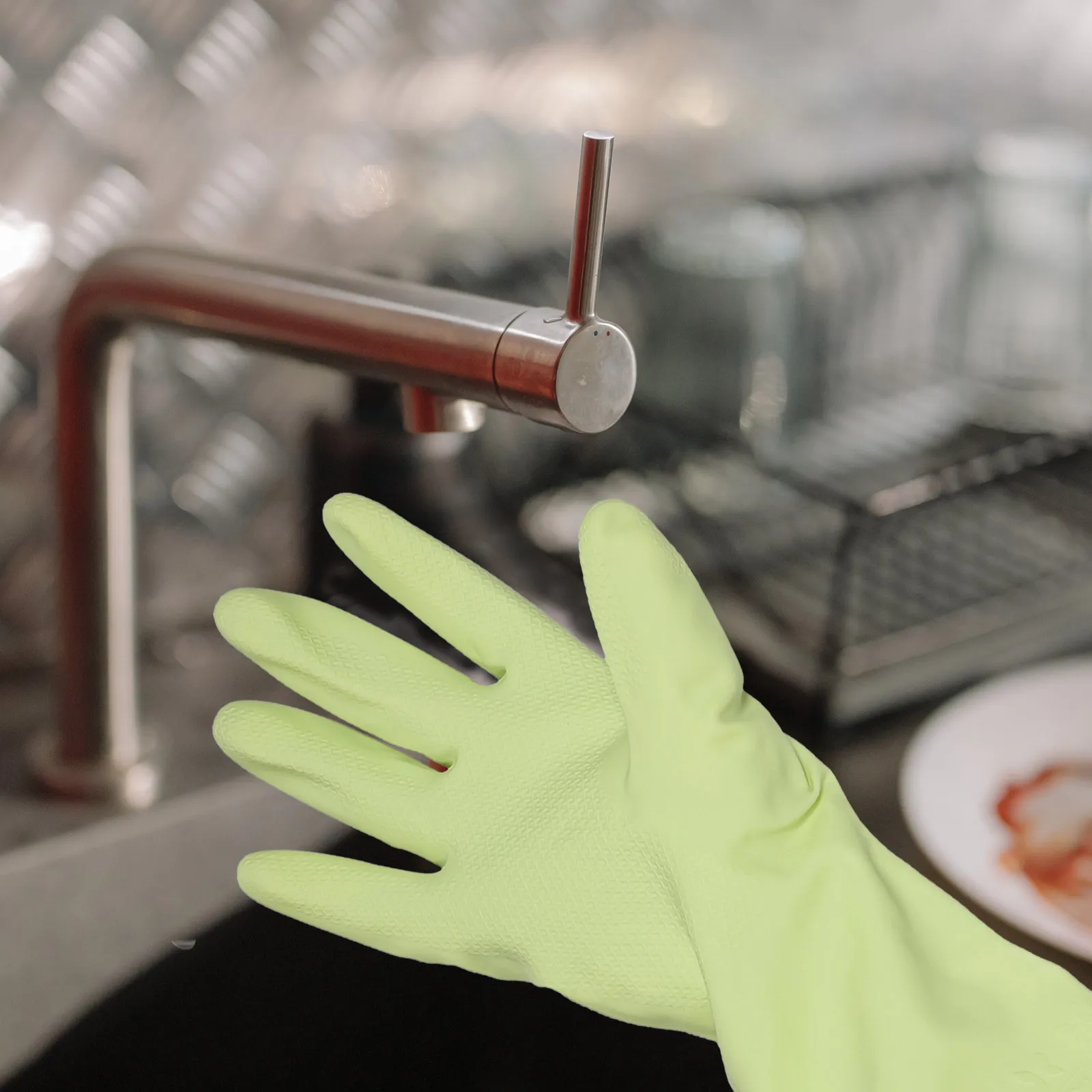 

1Pair Extended Length Kitchen Gloves Waterproof Reusable Dish Washing Pet Care Multipurpose Cleaning Supplies Grilling Gloves