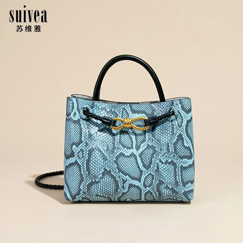 

Дизайнерская большая сумка со змеиным принтом для женщин, элитная модная вечерняя сумка через плечо, стильный женский аксессуар