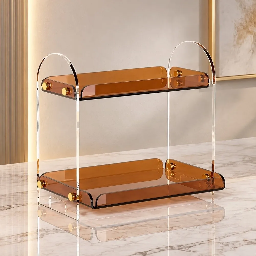 Clear Makeup Organizer Light Luxury High Value Cosmetic Storage Rack Multi-functional Portable Display Shelf Vanity