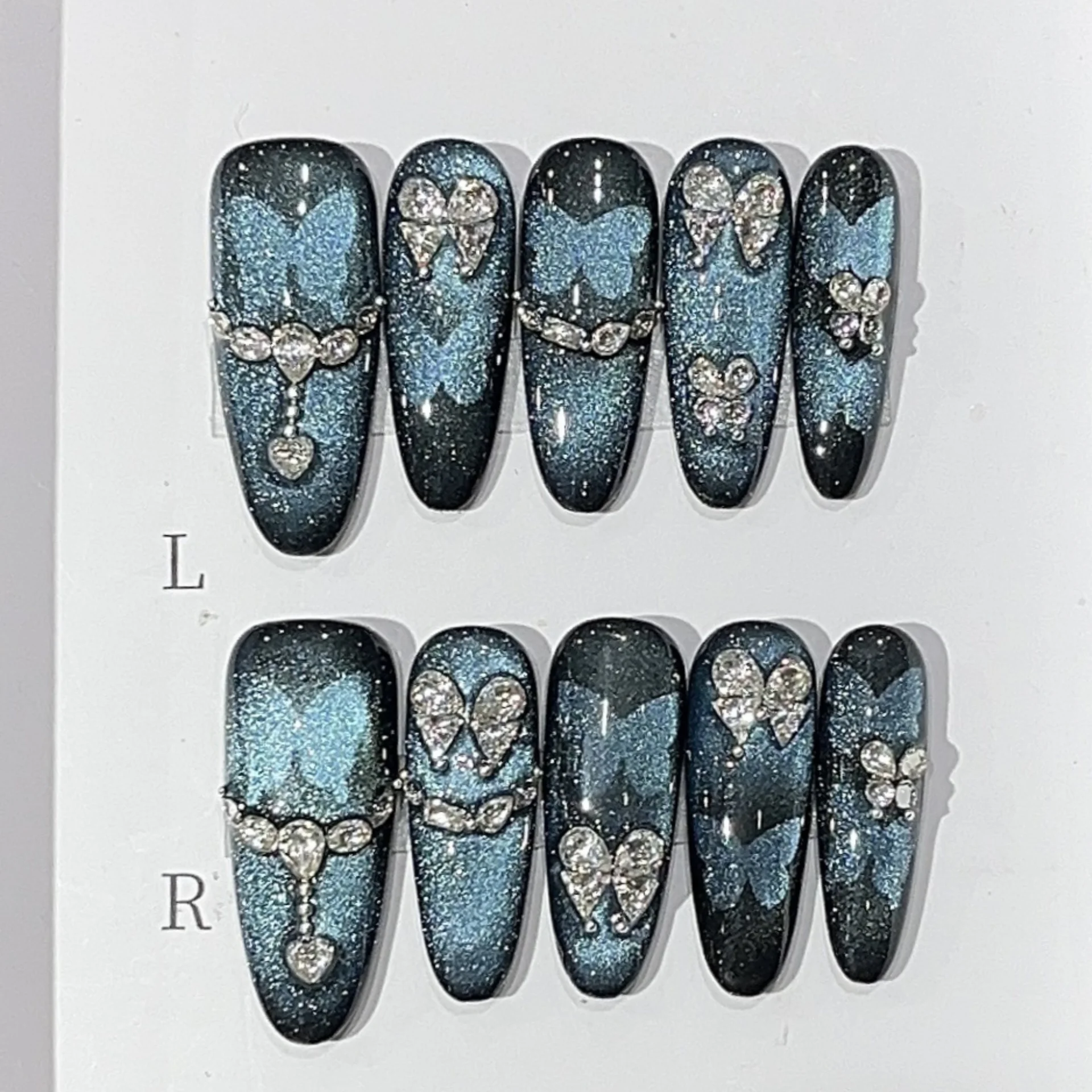 10 قطعة الانتهاء اليدوية وهمية مسمار الفن الحلو القوس الأظافر مجموعة اضغط على الوردي الفرنسية البيضاوي الأظافر كاذبة تلميح الاصطناعي البولكا نقطة مانيكير #4