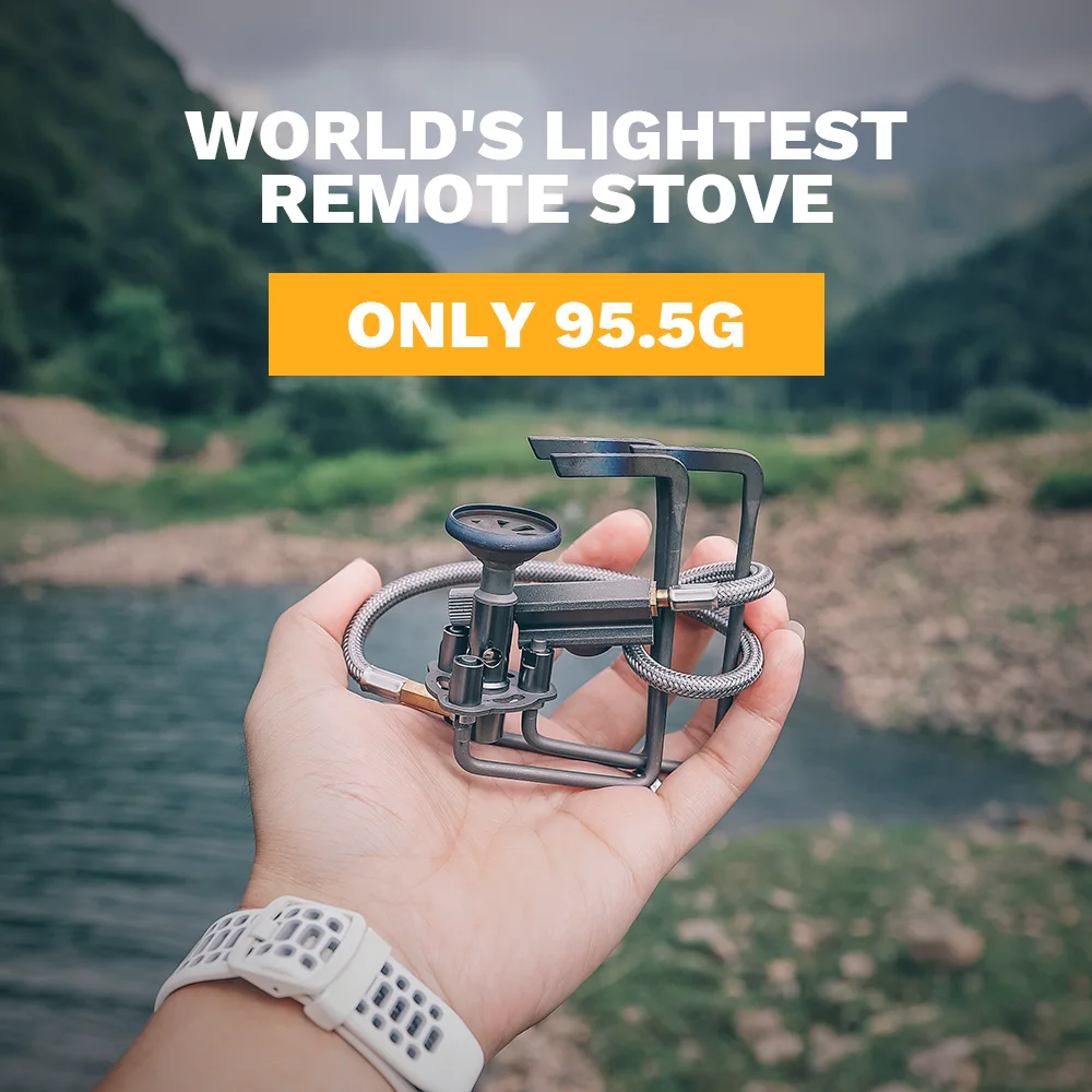 Fire-Maple Petrel Ultralight Titanium Split Stove Portable Camping Burner with Windscreen Compact Outdoor Hiking Cooking