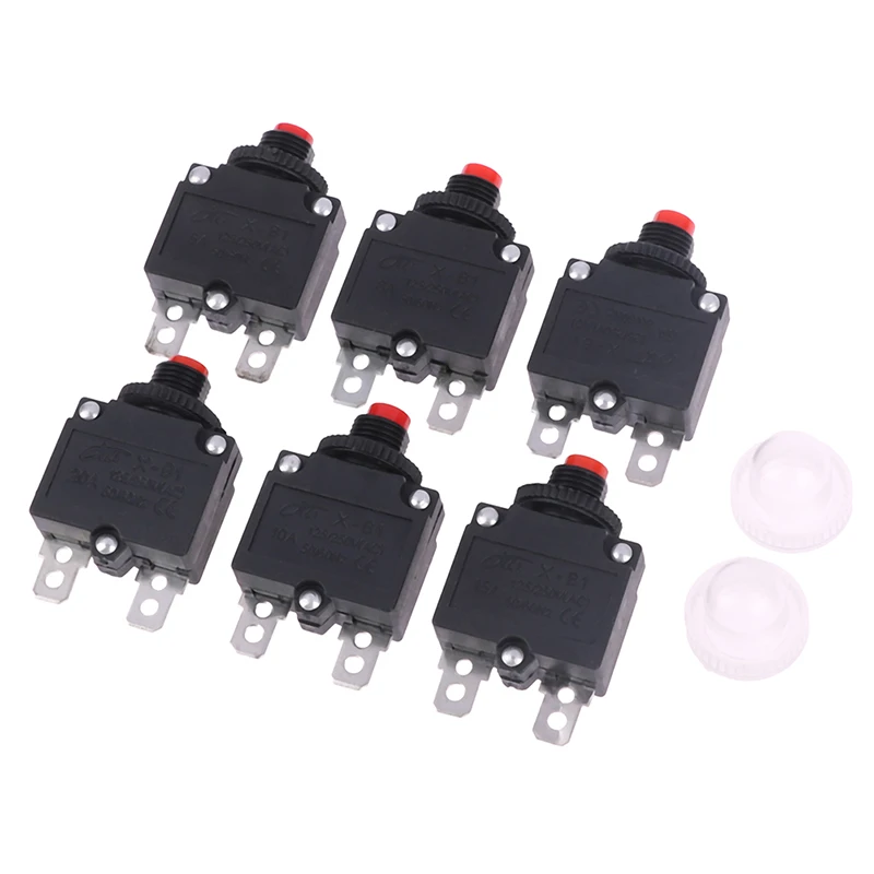 Thermal Switch Circuit Breaker Overload Protector 5A 6A 8A 10A 15A 20A Fuse No Burn Safe Cut