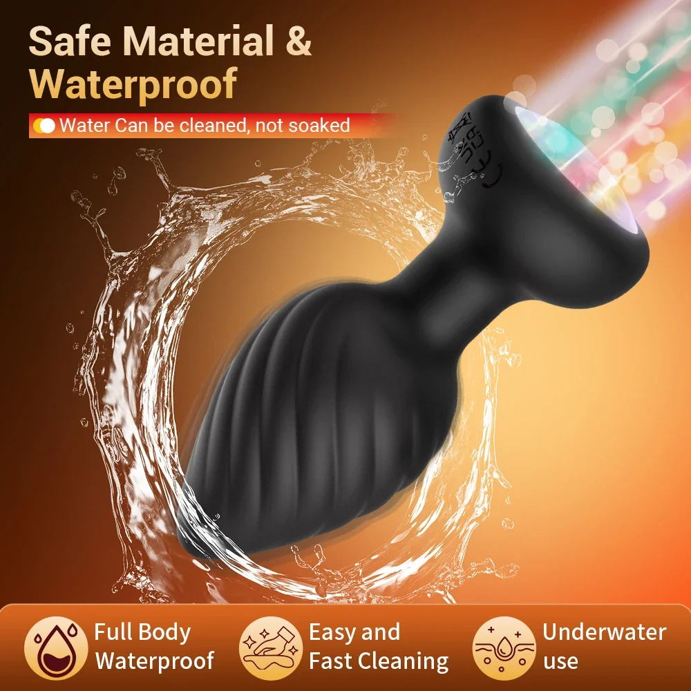 التحكم عن بعد وبصمة التحكم اللون ضوء الشرج هزاز بعقب المكونات الرجال جهاز تدليك للبروستاتا محفز الجنس لعب الكبار للنساء #1