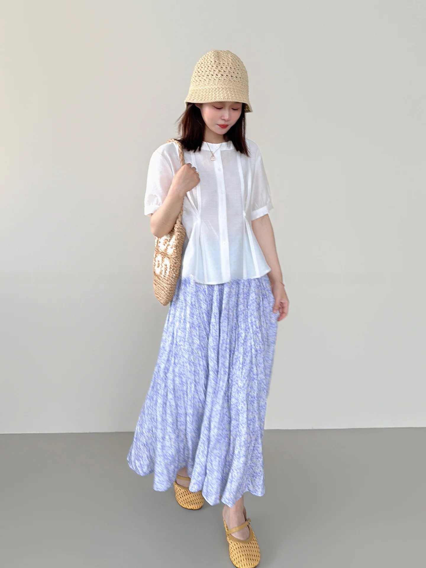 

Slim Fit Silk Blend White Shirt Women's Loose Short Sleeve Spring Summer Breathable Comfortable Korean Style Fashion Top