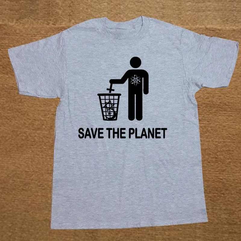 Funny Save The Planet Atheist T-Shirt 100% Cotton O-Neck Summer Short Sleeve Casual Mens T-shirt Size S-3XL