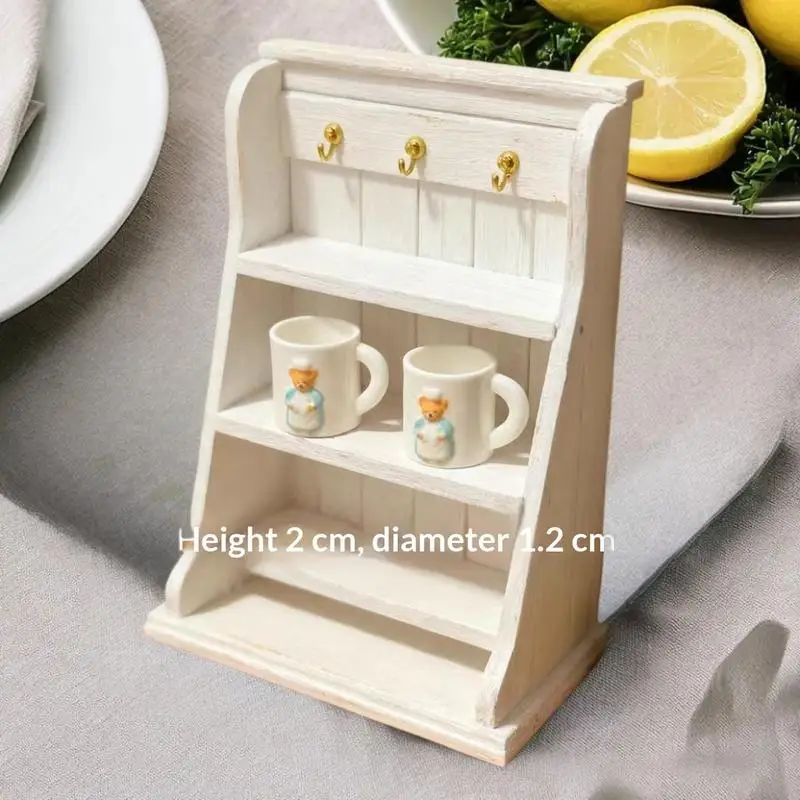 

2 шт. миниатюрные кружки-медведи для кукольного домика, модели чашек для воды, декор для домашней сцены, аксессуары для кукольного домика, игрушки для ролевых игр