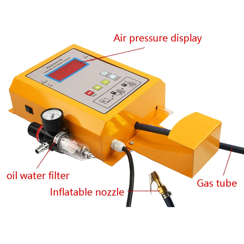 Macchina di rifornimento dell'aria con display digitale per pneumatici con pompa d'aria per negozio di pneumatici per auto completamente automatica montata a parete