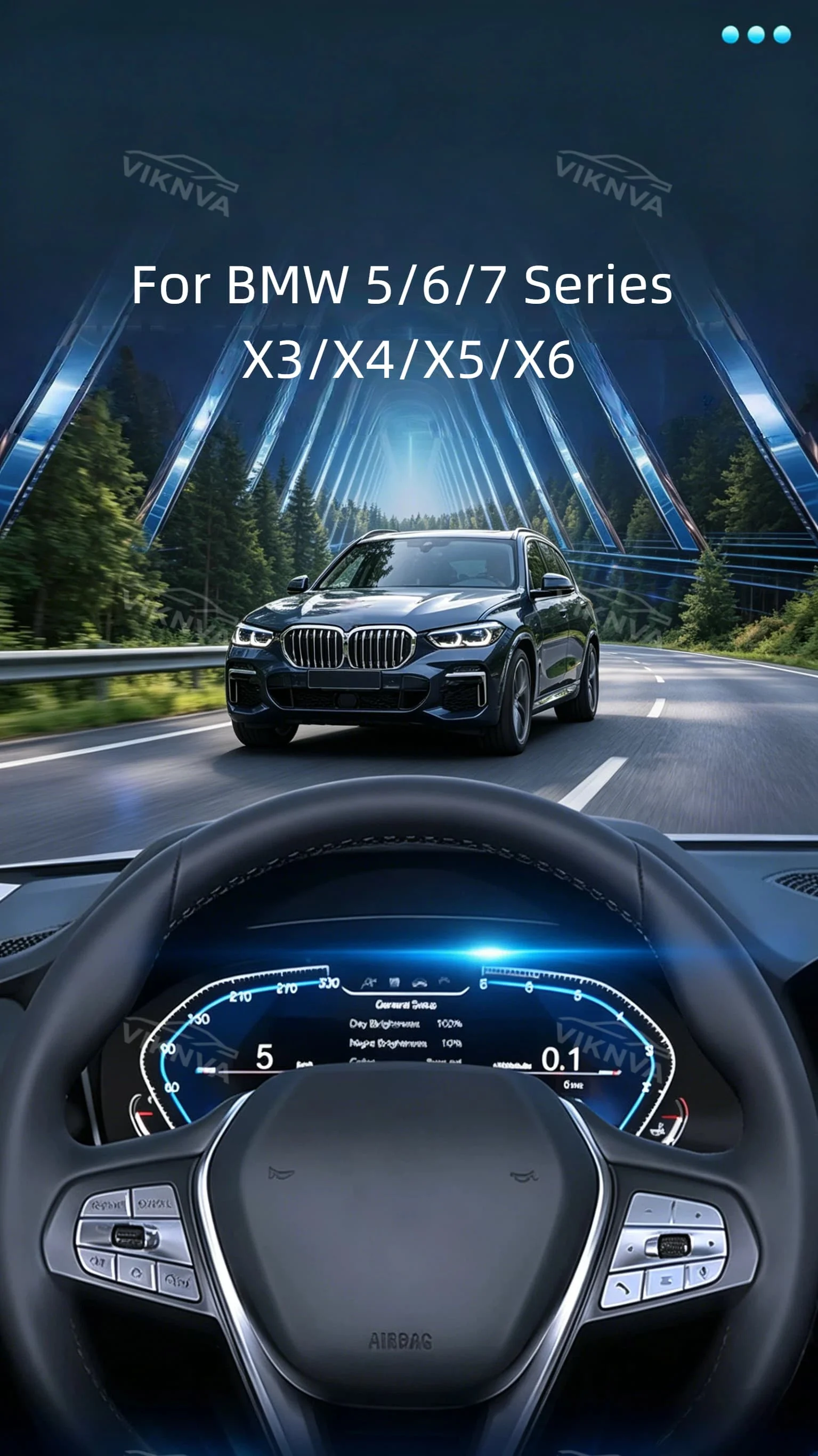 Для BMW 5/6/7 серии, X3/X4/X5/X6: ЖК-экран Android, цифровая приборная панель, виртуальный кокпит, панель приборов, спидометр